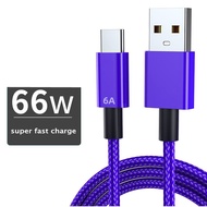 66W 65W 6A Super Fast Charger Cable USB Type C Charging Data Cord for Xiaomi Poco M3 X3 NFC Redmi Note Huawei OPPO Oneplus MI