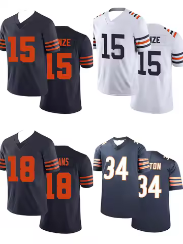 Classic American Football Jersey V-neck T-shirt for Summer Sports Training Breathable Short Sleeved 