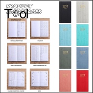 Pocket 2024 Agenda Book with Calendar A6 To Do List English Notepad Portable Diary Weekly Planner School Office