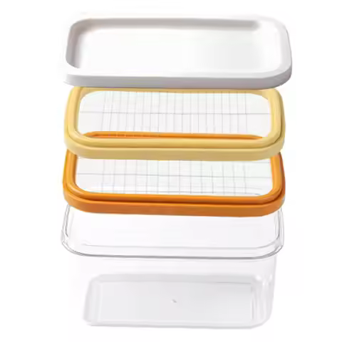 Plastic Butter Dishes with Lids, 2 in 1 Butter Container Butter Dish with Slicer