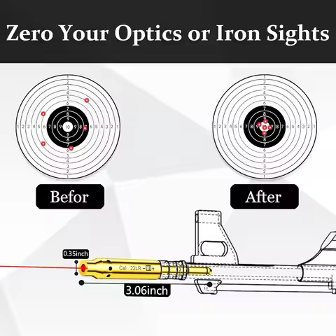 22LR Laser Boresighter .22 End of Barrel Laser Bore Sight .22LR Laser Collimator