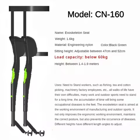 Comfortable New Exoskeleton Wearable Sports Lightweight Folding Chair Fishing Outdoor Portable Trave