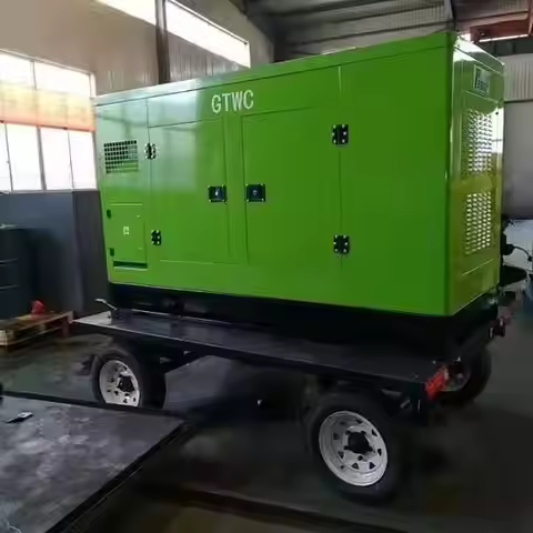 40kw 50kva mobile silent diesel generator 40kw with ZH4100ZD diesel engine 4 wheels trailer and brus