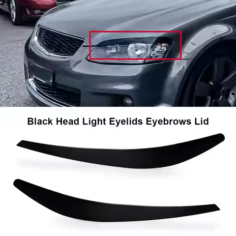 2PCS Front Headlight Eyebrow Modification Attachment Head Light Eyelids Eyebrows Lid Cover Ttim For 