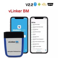 For BMW F30 F20 F10 F11 X5 Serie 1 3 vLinker BM ELM327 V2.2 OBD2 Scanner Diagnostic Tools Bluetooth 