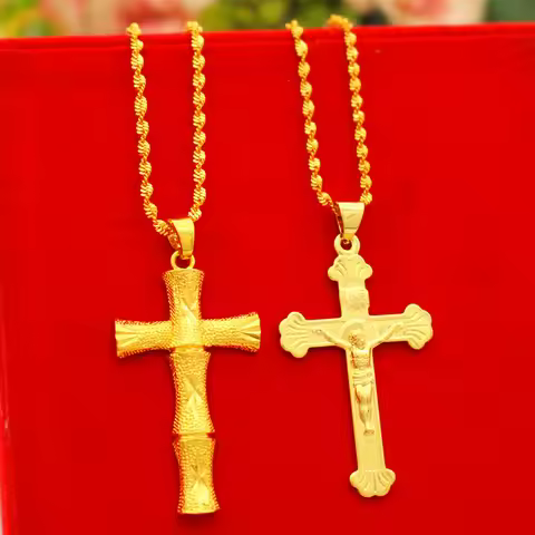 Valuable Pendant Women's 24K Gold AU999 - 24K Gold Cross Pendant, Pure Gold Classic, Collection & He