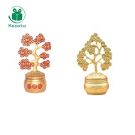 Kesoto Desktop Tree Figurine Abundance Decor Gold Money Coin Statue Luxury Table Decoration for Room