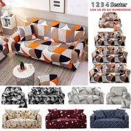 1/2/3/4 Seater Sofa Cover Elastic Sofa Cover for Regular &amp; L Shape Sofa Printed Fabrics