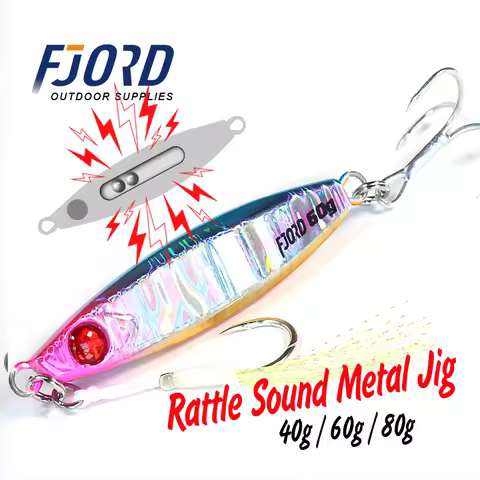 FJORD Rattle Metal Jig Fishing Lure 40g 60g 80g Night Light Jigging Shore Casting Swimbait New 2023 
