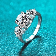 3ct 100% All Moissanite Diamond Ring for Women 4ct Bridel Jewelry S925 Sterling Silver GRA