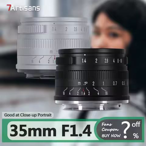 7artisans APS-C 35mm F1.4 Large Aperture Portrait Prime Lens for Camera with Sony E Nikon Z Fujifilm