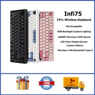 Infi75 Wireless Mechanical Keyboard 75% GASKET RGB Smart Display Hot Swappable Custom Gaming Keyboar