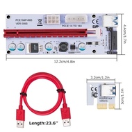 PCE164P-N06 VER008S PCI-E Riser Card USB 3.0 Express 1x to 16x Extender Adapter 15-Pin SATA Power Fo