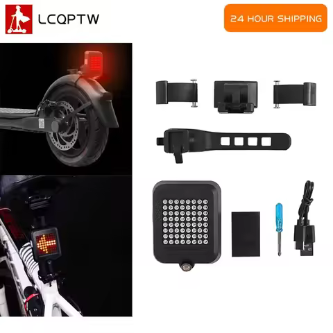 Universal Turn Signal Tail Light USB Rechargeable for Xiaomi/Kugoo E-Scooter E-bike Automatic Direct