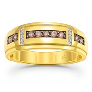 1pc Luxury Moissanite Diamond Yellow Gold Color Wedding Rings For Men Certified 925 Sterling Silver 