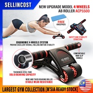 SellinCost Heavy Duty 4 Wheels Roller 6 Packs Ab Roller 4 wheel Exercise Abdominal Shaper Power Plank Gym Abs Workout Home Exercise Ab Roller Machine Roller Wheel Mover Alatan Exercise Gym ACP5500