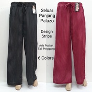 [Value Buy] Seluar Panjang Palazo Perempuan Design Stripe
