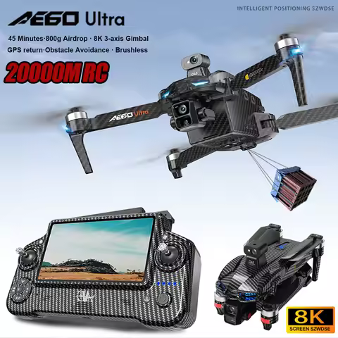 AE60 Ultra GPS Drone with 8K Dual Camera 3-axis Gimbal 5G Digital Image Transmission Obstacle Avoida