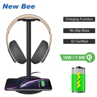 New Bee ขาตั้งหูฟัง ฟาสชาร์จ หนีบอัต Headset Stand ด้วยฟังก์ชั่นการชาร์จแบบไร้สายที่รวดเร็ว Sturdy 2