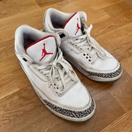 Nike AJ3 Air Jordan 3 Retro Free throw line White Cement 白水泥 US10 EU44 UK9 No box