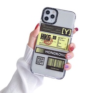 Hong Kong Flight Ticket iPhone Case Transparent Soft Silicone for iPhone 7 8 Plus XS Max 11 Pro Max 