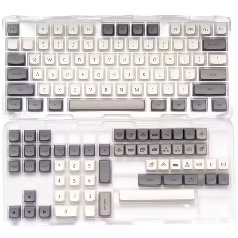 133 Keys Minimalist White Gray Russian Japanese Korean Keycaps XDA Profile PBT Keycap For Cherry MX 
