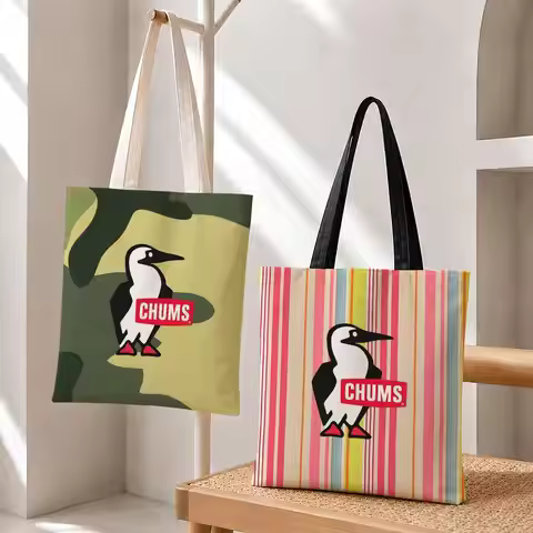 Brand CHUMS Booby Bird Outdoor Storage Bags Fashion Cotton Canvas Tote Bag Eco Friendly Reusable Lar
