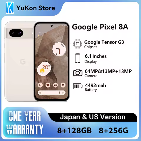 New Google Pixel 8a JP/US Version 6.1 inches Google Tensor G3 4492 mAh Wired, PD3.0 OLED 120Hz 64 MP