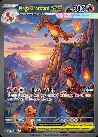 Diy Self Pokemon 30th Anniversary Comics Charizard Mega Charizard Ex Collect Signature Trading Card 