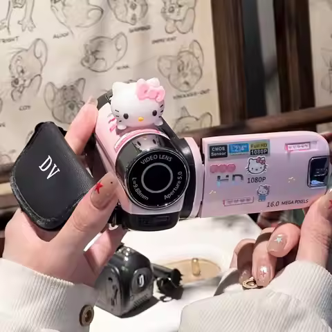 Hello Kitty High-Definition DV Camera Retro CCD Camera for Students Campus Vlog Recorder Cute Camera