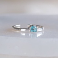小門 戒指 925 純銀 天然石 藍色磷灰石