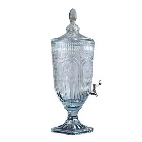 Retro European Beverage Dispenser Glass Beverage Dispensers Glass Refrigeration Party Glass Dispense