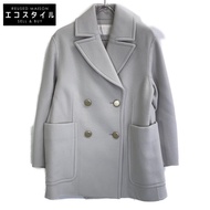 BALLSEY 23AW 11-08-34-08101 淺灰色羊毛呢短版大衣，金色連結，34碼 [二手]
