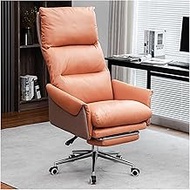 Ergonomic Office Chair, Technology Cloth Computer Chair, Multi-segment Backrest Managerial Executive Chairs 155° Reclining Boss Chair with Footrest (Size : Orange) lofty ambition