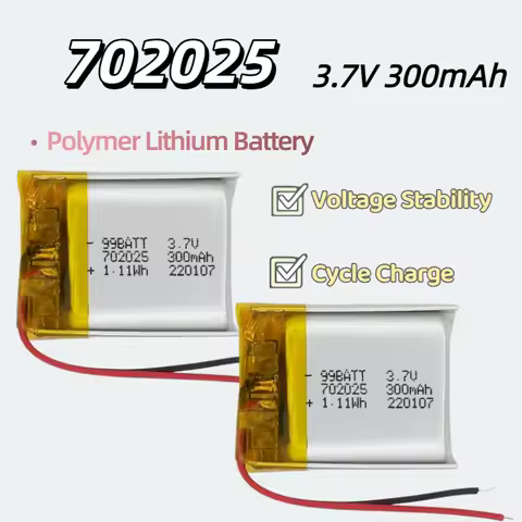 702025 3.7V 300mAh Rechargeable Lithium Polymer Battery for Bluetooth Headset Speaker Hydrogen-Rich 