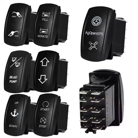 Marine Universal 10Pin Rocker Switch ON-OFF-ON Latching/Momentary for Boat Marine AgOpen Winch Ancho