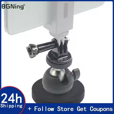 D43 D66 D88mm Magnetic Magnet Base Suction Cup Car Phone Holder 1/4" Tripod Ball head for GoPro Osmo