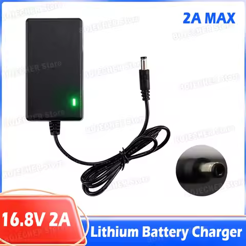 For 14.8V 4S 16.8V Lithium Battery Charger With DC5525 Connector DC 16.8V 2A Max Li-ion Battery 1865