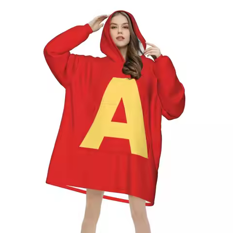 Alvin And The Chipmunks Wearable Blanket Hoodie for Women Men Oversized Sweatshirt Blanket with Pock