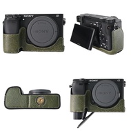 Litchi Skin PU Half Body Cover For Sony A6400 A6300 A6000 A6100 A6700 A7CII A7C2 A7CR A7R5 ZVE10 ZVE
