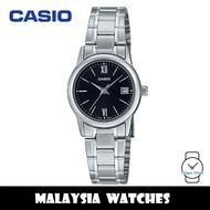 (100% Original) Casio LTP-V002D-1B3 Quartz Black Dial Stainless Steel Women Watch LTPV002D LTPV002D-