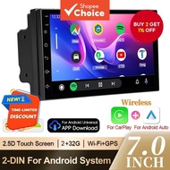 Android 13 Wireless CarPlay & Android Auto Multimedia Radio Audio 2 Din Stereo 2GB+32GB Universal Wi