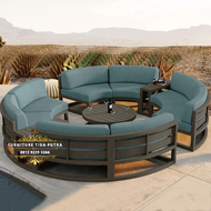 Sofa tamu kayu jati.sofa melingkar model terbaru