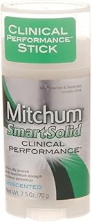 Mitchum Smart Solid Anti-Perspirant Deodorant Unscented 2.50 oz ( Pack of 12)