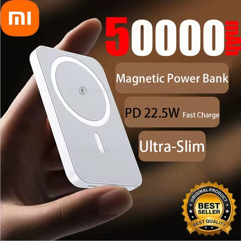 Xiaomi Magnetic 50000mAh Large Capacity Power Bank Magsafe 120W Wireless Fast Charger Portable Batte
