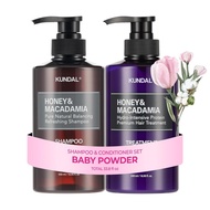KUNDAL Korean Shampoo and Conditioner Set [Baby Powder] Salon-quality, Long Lasting Scent, Moisturiz