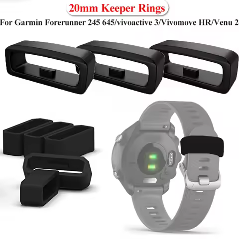 20mm Rubber Watch Strap Band Keeper Loop Security Holder Retainer Rings For Garmin Vivoactive 3 Vivo