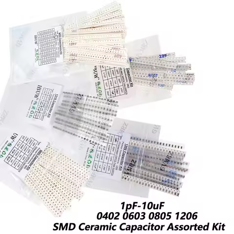 0402 0603 0805 1206 SMD Ceramic Capacitor Assorted Kit 1pF - 10uF 100PF 10NF 100NF Chip Capacitance 