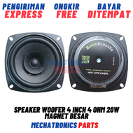 Speaker Woofer 4 Inch 4 Ohm 20W Magnet Besar Mid Bass-Vocal 4in 4Ω 10 Watt
