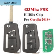 433Mhz FSK H ID8A Chip Flip Remote Car key for 2018+ Toyota Corolla RAV4 Hice Wildlander 2/3B VA2 Au